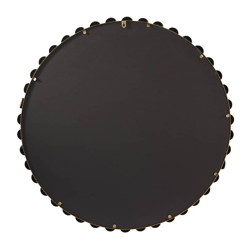 Metal Wall Mirror with Beaded Detailing - Gold, Silver, Dark Gray - CosmoLiving by Cosmopolitan