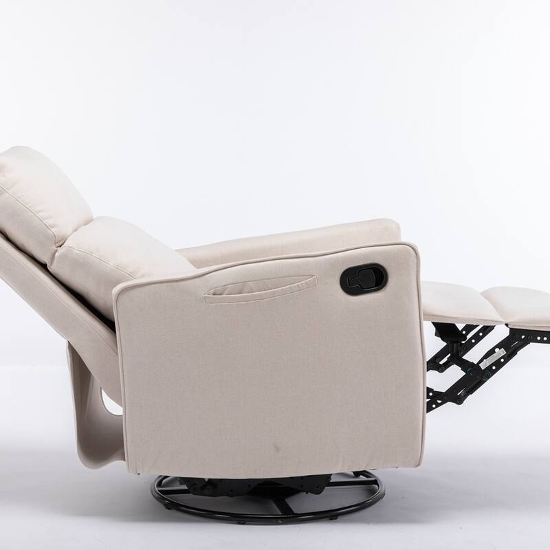 Modern Swivel Rocking Chair With Adjustable Back And Footrest