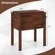 preview thumbnail 3 of 8, Gymax Wooden Cooler for Patio 54 Quart Beverage Cooler w/ Handles