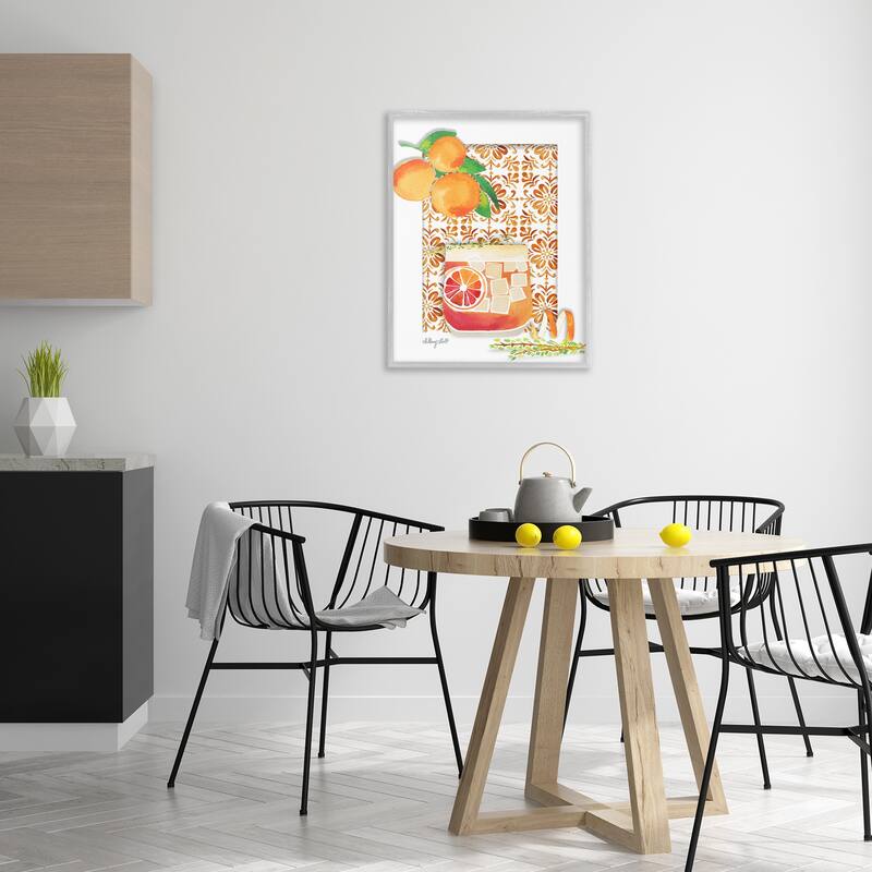 Stupell Mediterranean Pattern Negroni Framed Giclee Art Design By Hillary Holt