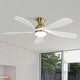 preview thumbnail 25 of 121, Sofucor 42“/48"/ 52"/60"Noiseless Walnut Wood Ceiling Fan with Remote Control, Integrated Light Optional 52"Gold and White Solid wood Blades/With light