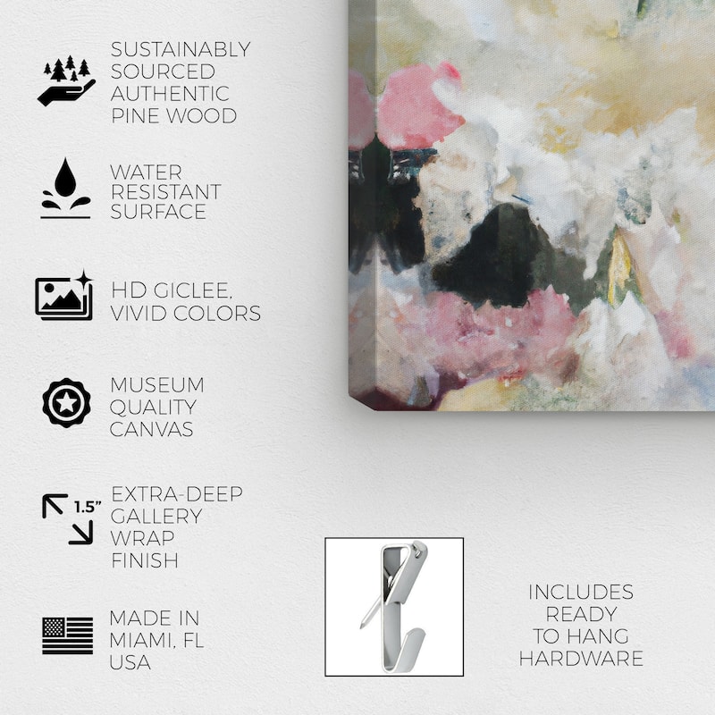 Wynwood Studio Abstract Surreal Blooms White and Farmhouse Wall Art Canvas Print