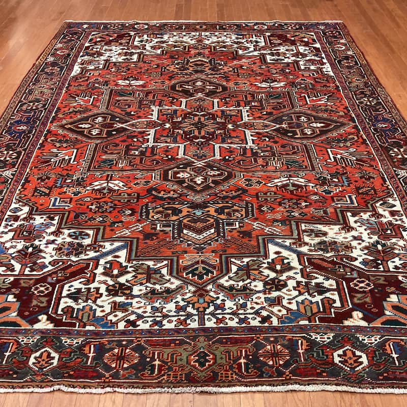 HERAT ORIENTAL Handmade Fine Persian Heriz Wool Rug - 8' x 10'7"