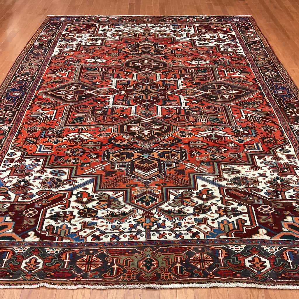 HERAT ORIENTAL Handmade Fine Persian Heriz Wool Rug - 8' x 10'7"