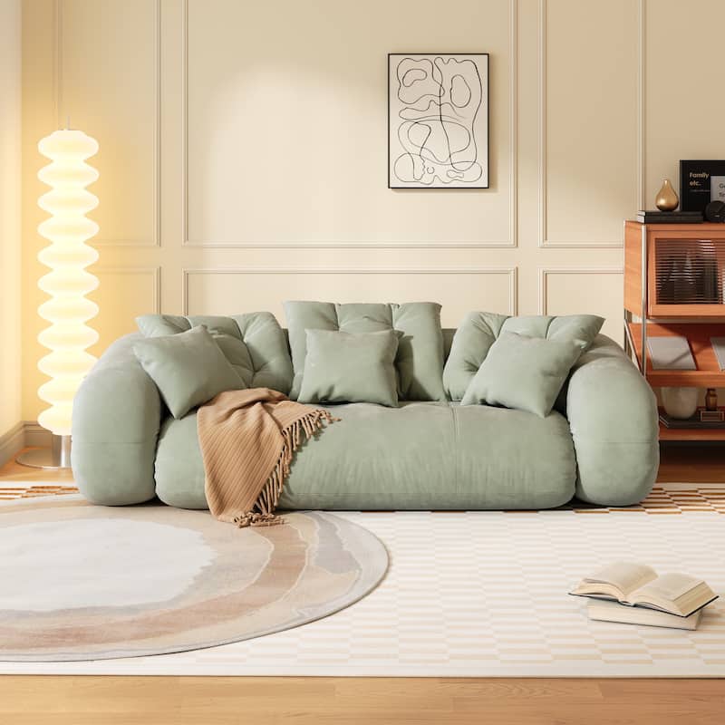 JASIWAY Modern Convertible Sleeper Sofa Chair Bed, White