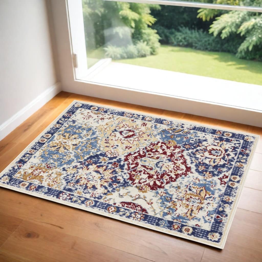 Lizoz Power Loomed Distressed Non Skid Stain Resistant Area Rug By HomeRoots