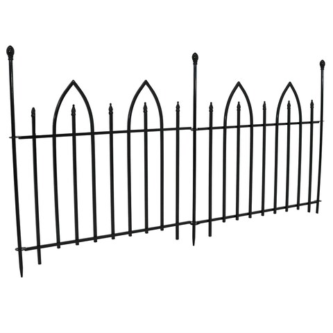Sunnydaze Gothic Arch Garden Border Fence - 2-Piece