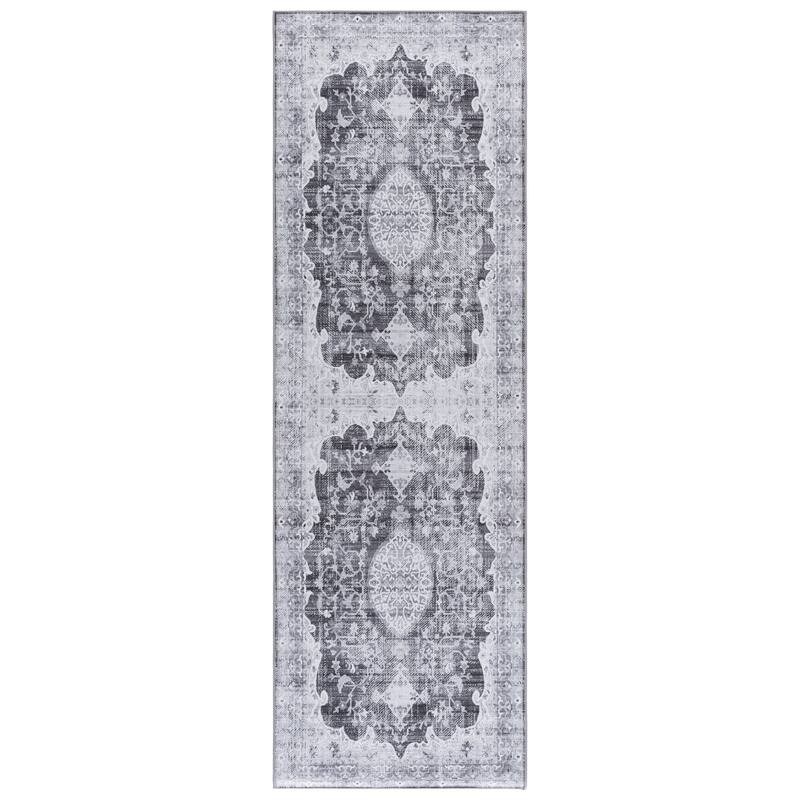SAFAVIEH Tucson Floor Transitional Rug - 2'6" x 8' Runner - Dark Grey/Light Grey