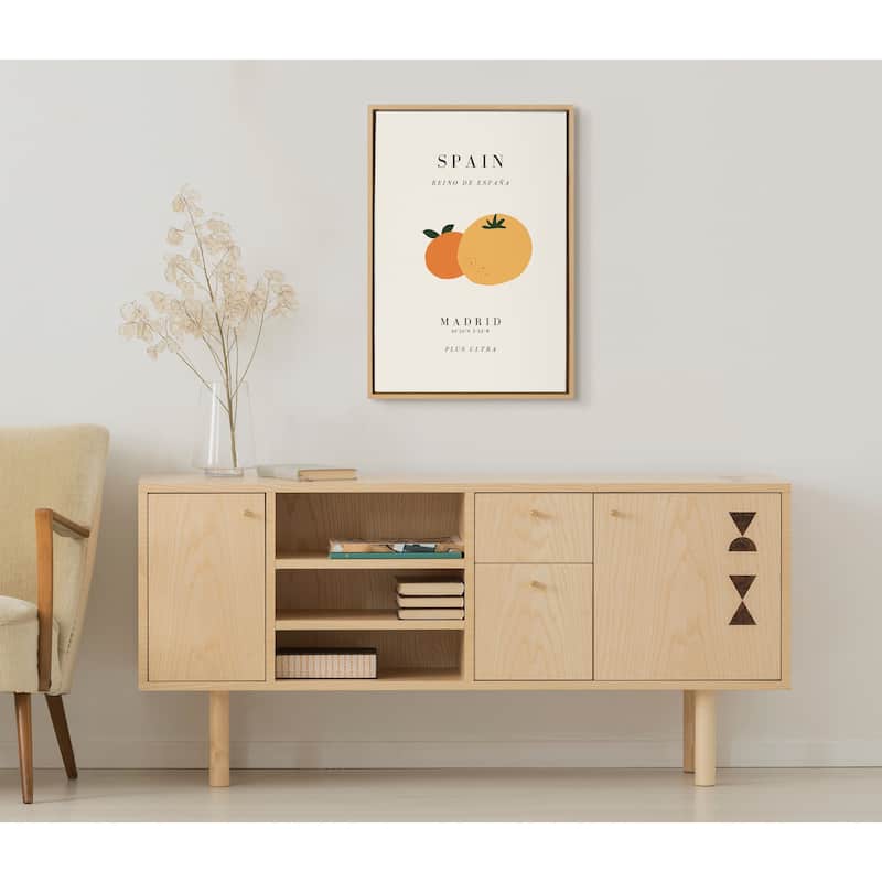 Kate and Laurel Sylvie Travel Poster Spain Framed Canvas by Chay O.