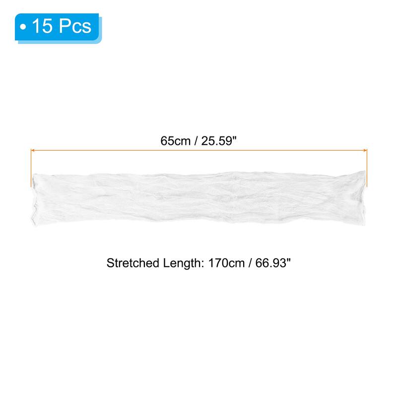 15Pcs Stocking Flower Fabric 65cm/26" for DIY Mesh Flowers Making - White