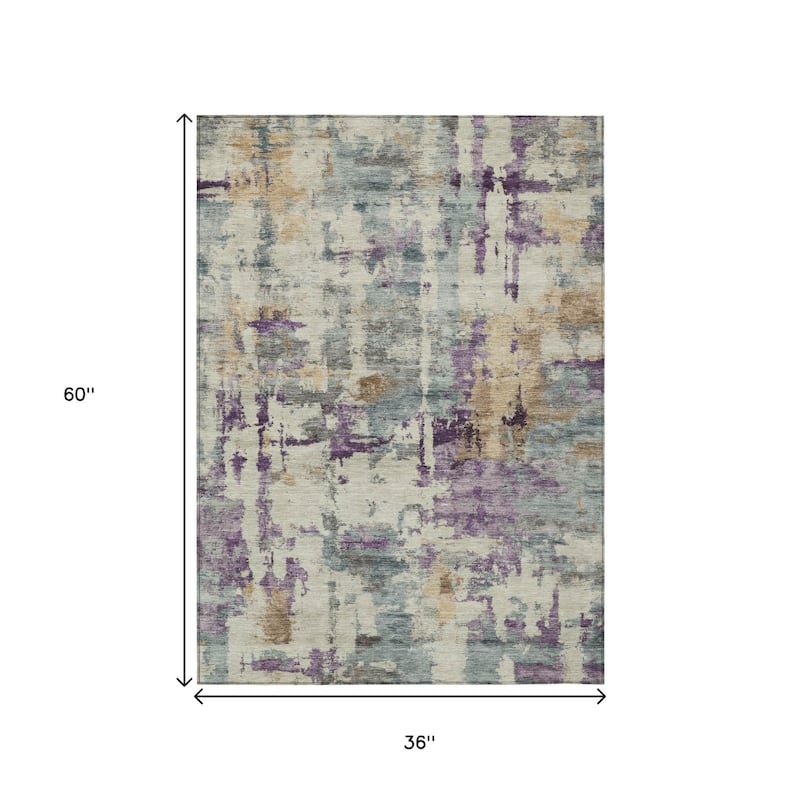 HomeRoots Abstract Transitional Rectangle Outdoor Rug