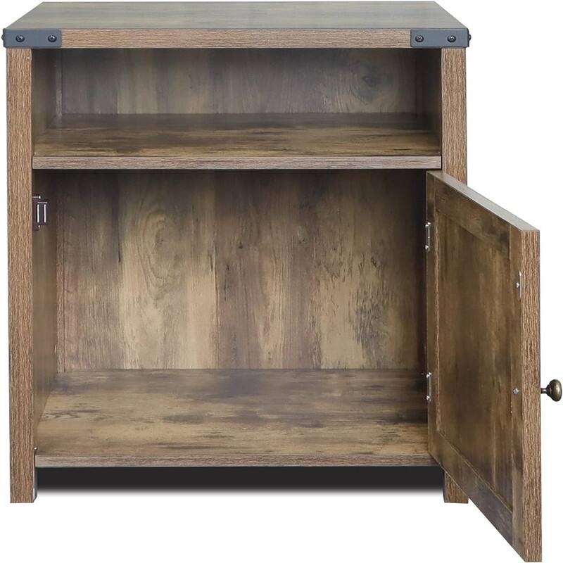 Table with Cabinet and Shelves - 18"D x 18"W x 24"H