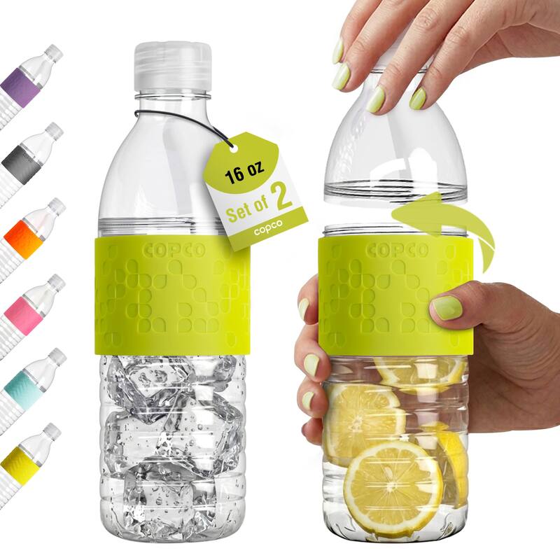 Copco Hydra BPA Free Tritan Water Bottle Set Leak Proof & Dishwasher Safe - Lime Green