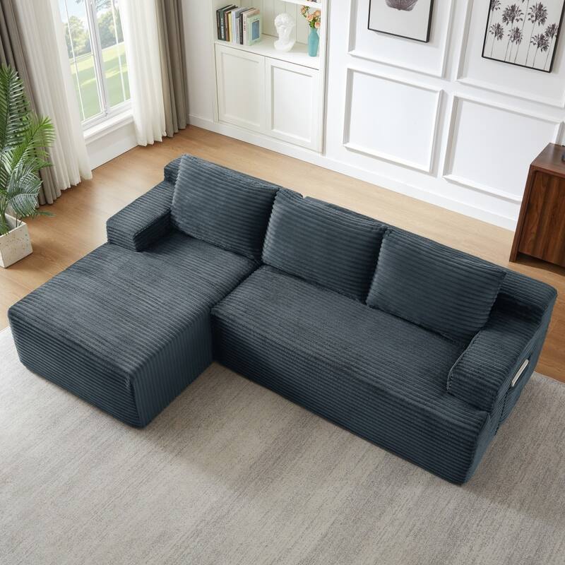 96.1" Modern L-Shaped Cloud Sectional Sofa, No Assembly Required