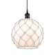 Option Matte Black / White Glass with White Rope