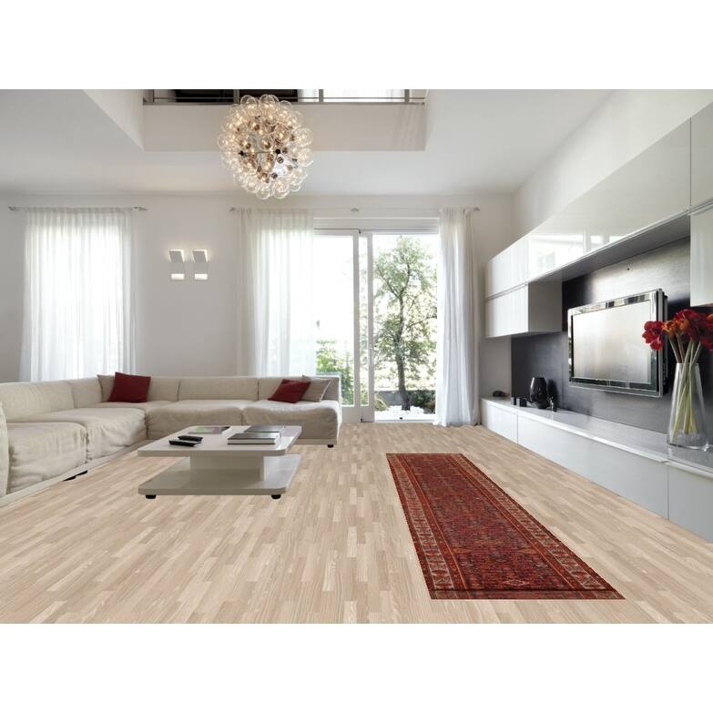 Pre-1900 Antique Blue Malayer Persian Runner Rug Handmade Wool Carpet - 3'2"x 16'7"