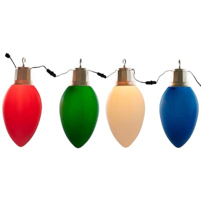 4 Lighted Retro Style Blow Mold C7 Bulbs Christmas Decorations, 20" - Multi