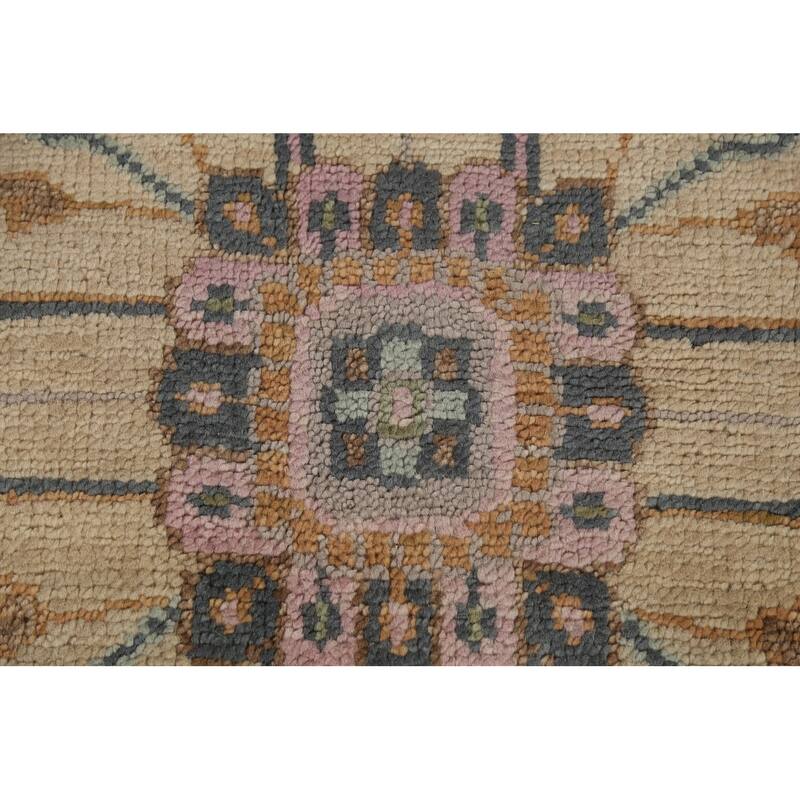 Geometric Heriz Serapi Indian Area Rug Handmade Wool Carpet - 8'9" x 12'0"