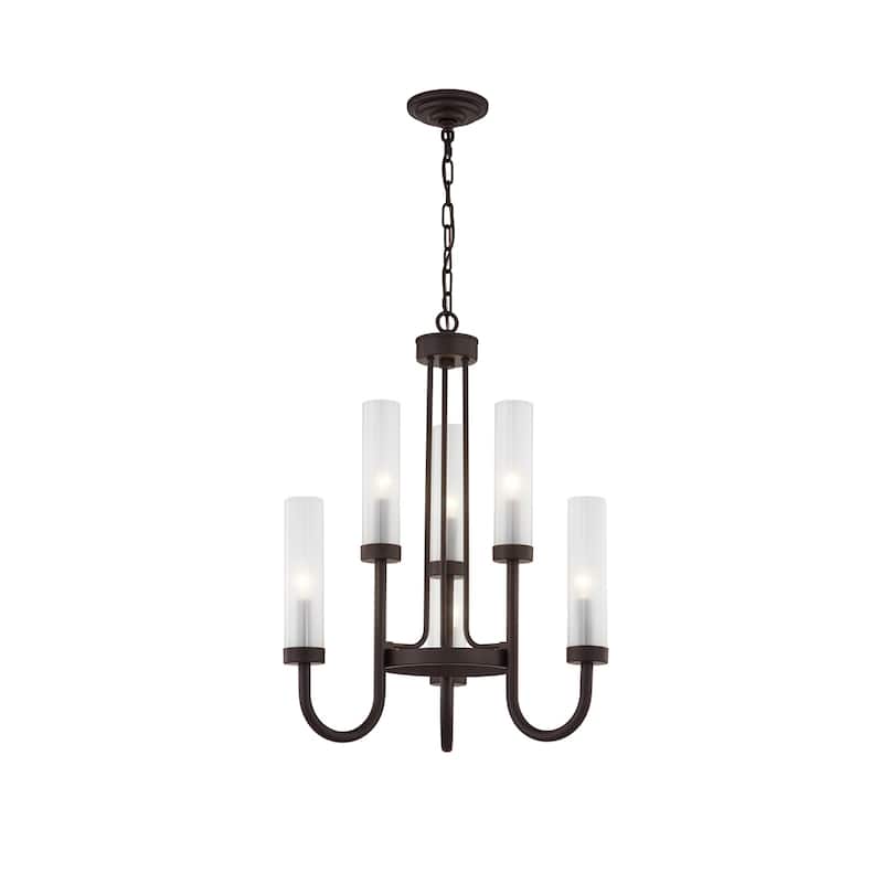 Anchor 22" Chandelier with Clear Frosted Shade