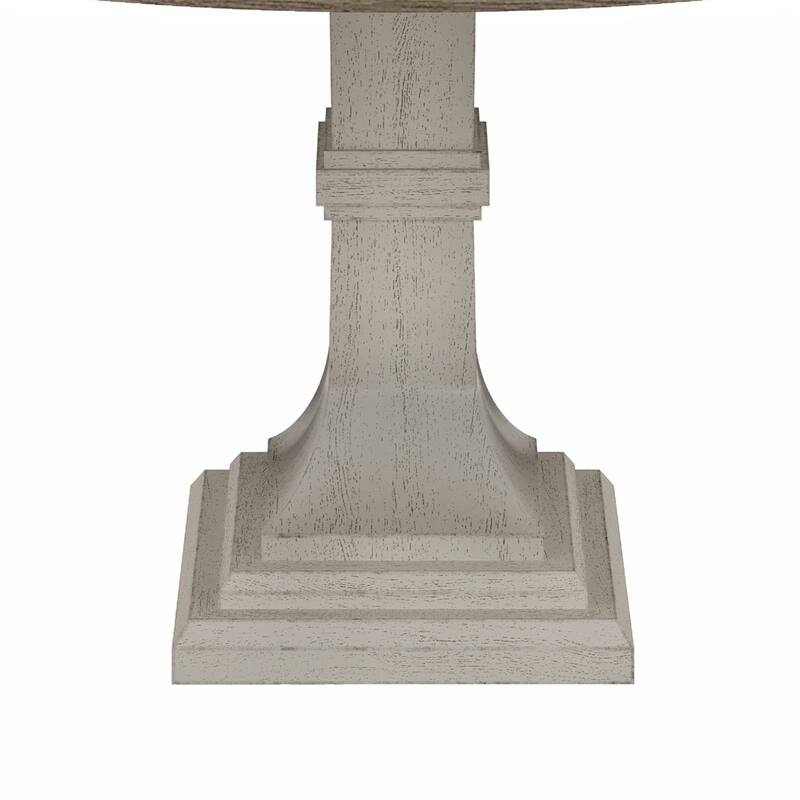 Tannen 59"W Round White and Grey 5-Pc Dining Table Set