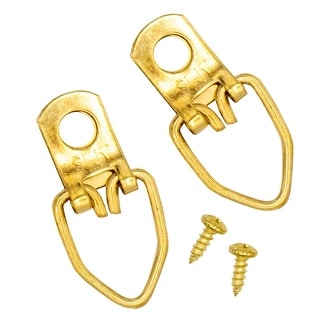 1 Hole Brass-Plated Heavy Duty D Ring Picture Hanger - Pack of 100 with ...