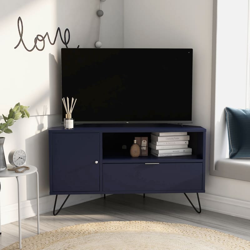 Talley Mid-Century Modern 41-inch 1-Open Shelf Corner TV Console by Furniture of America
