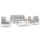 preview thumbnail 38 of 47, Royalcraft 4-Piece All-Aluminum Patio Set with 5" Cushions & 3.2" Widened Armrest, Seats 5, 250 lbs - 4-Piece Sets
