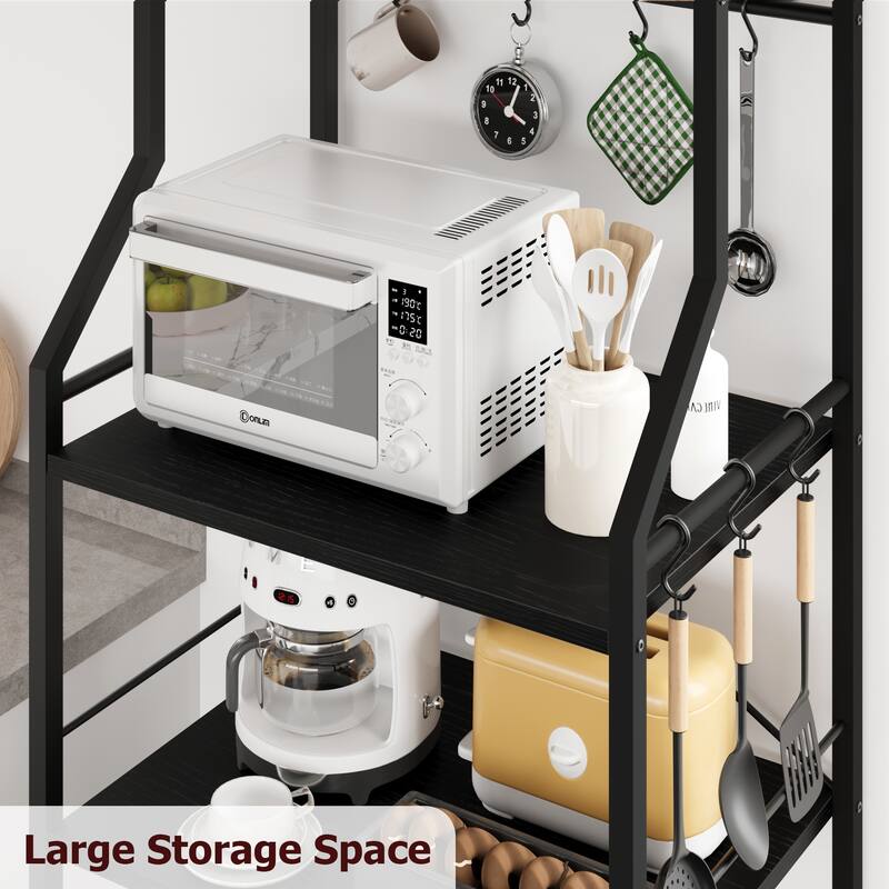 Kitchen Bakers Rack, Microwave Oven Stand with 2 Large Wire Basket