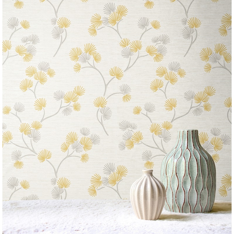 Fine Decor Kira Mustard Trail Wallpaper