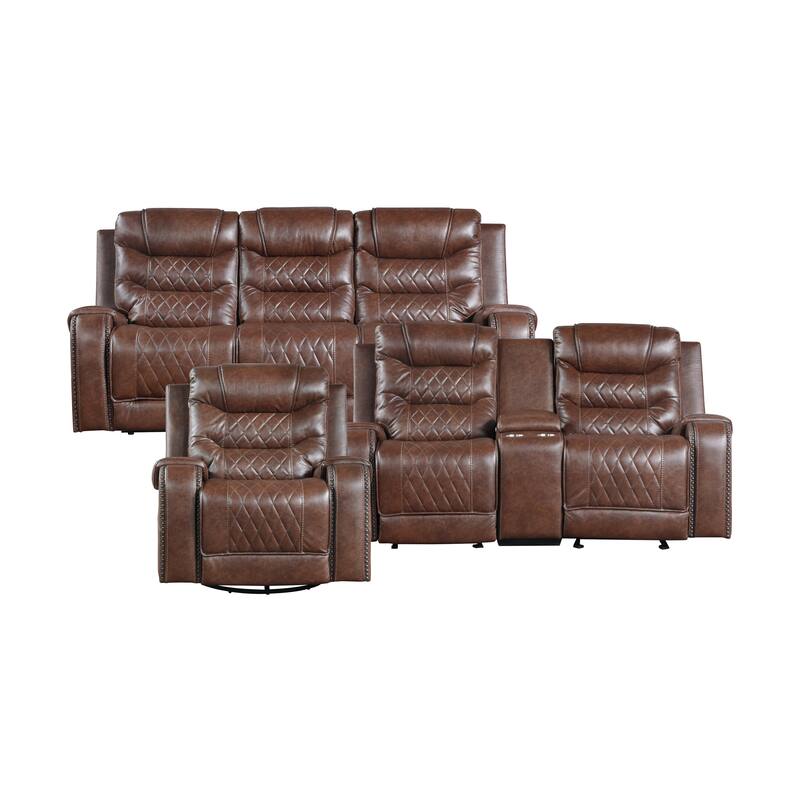 Lenci 2-Piece Reclining Living Room Set - Brown