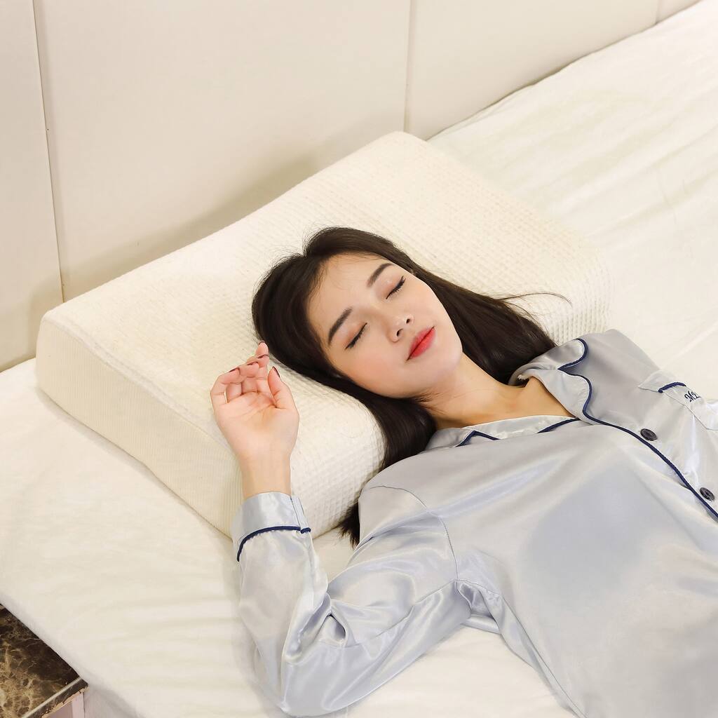 Latex Foam Pillow with Washable Cover - White