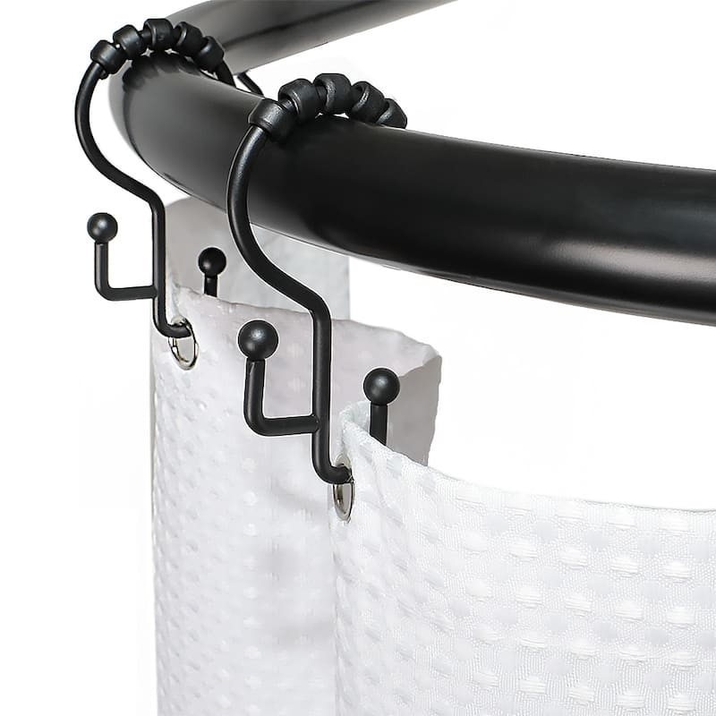 Utopia Alley Rustproof Aluminum D-shape Shower Rod With Ceiling Support for Freestanding Tubs, 60 * 25 in