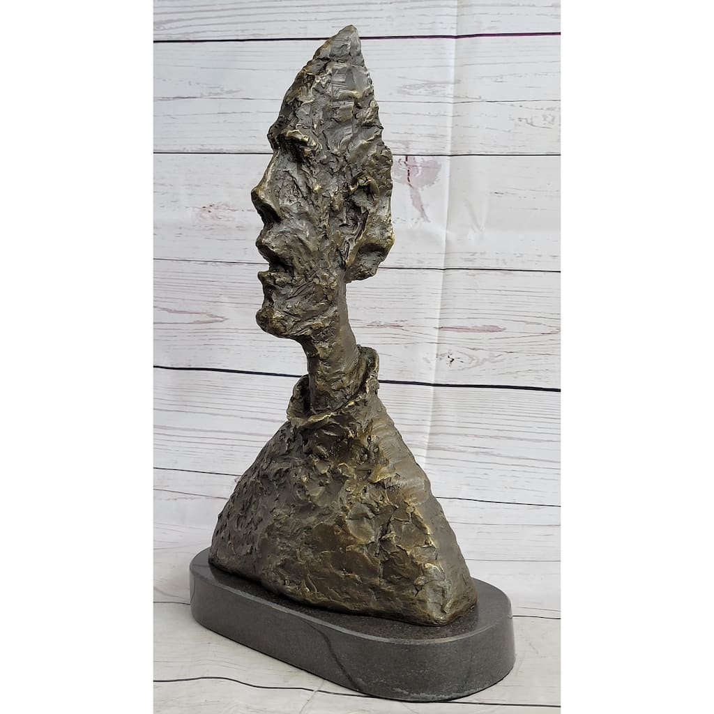 Alberto Giacometti Tall Thin Head Bronze Statue Sculpture Figure 14 Inches X 9 Inches