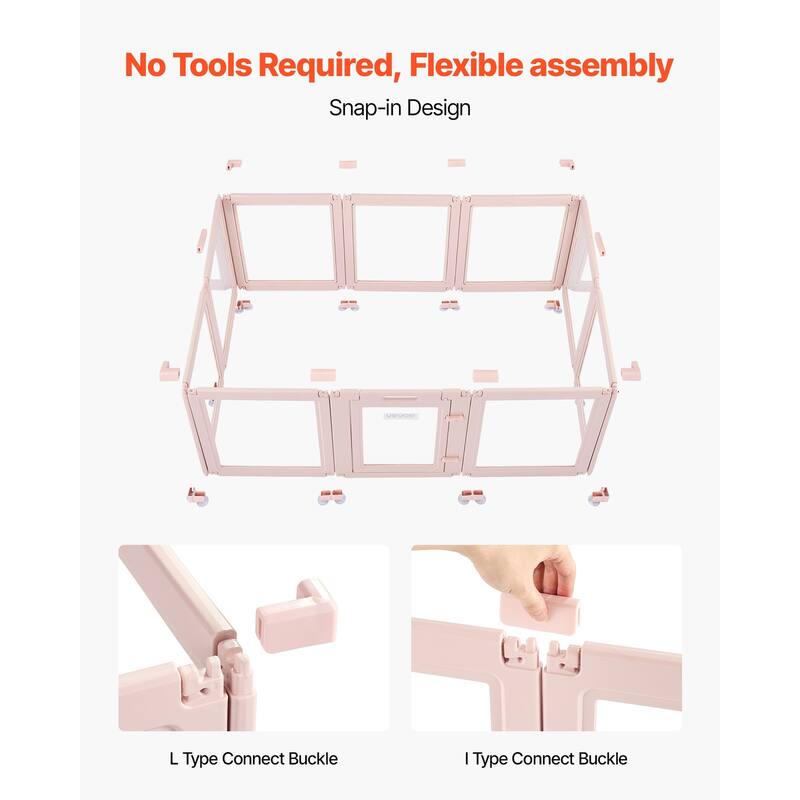 Modular Dog Playpen with Transparent Panels, Easy to Clean