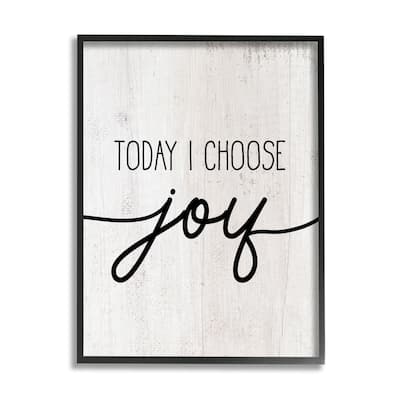 Stupell Today I Choose Joy Motivational Phrase Positive Attitude Framed Wall Art - Black