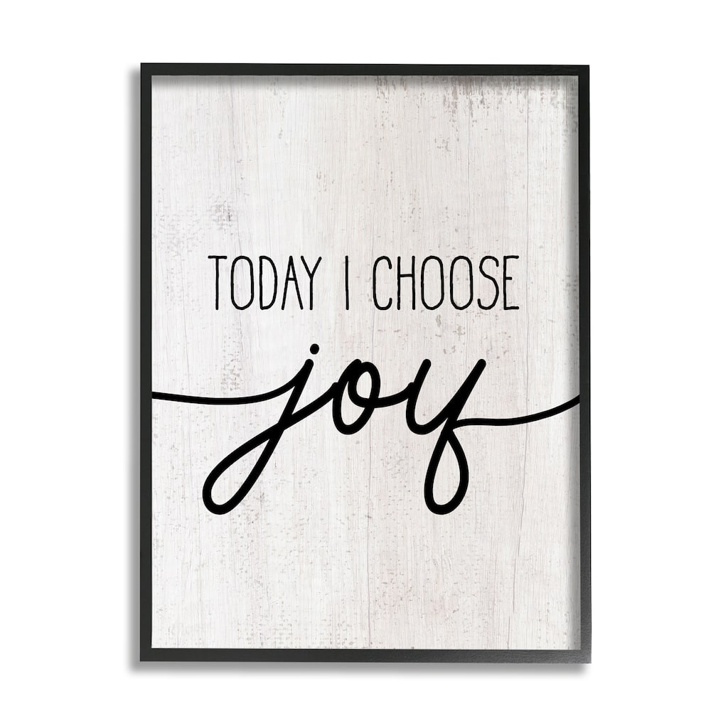 Stupell Today I Choose Joy Motivational Phrase Positive Attitude Framed Wall Art - Black