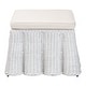 preview thumbnail 19 of 32, Palm Scallop Natural Rattan Ottoman with Cushion – Handwoven Wicker Accent Bench or Footrest for Living Room or Sunroom, Square