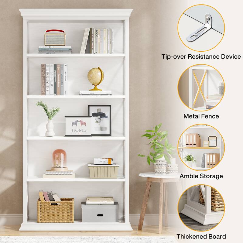 71-inch Tall 6-tier Industrial Bookcase - 11.8"D x 31.5"W x 70.86"H