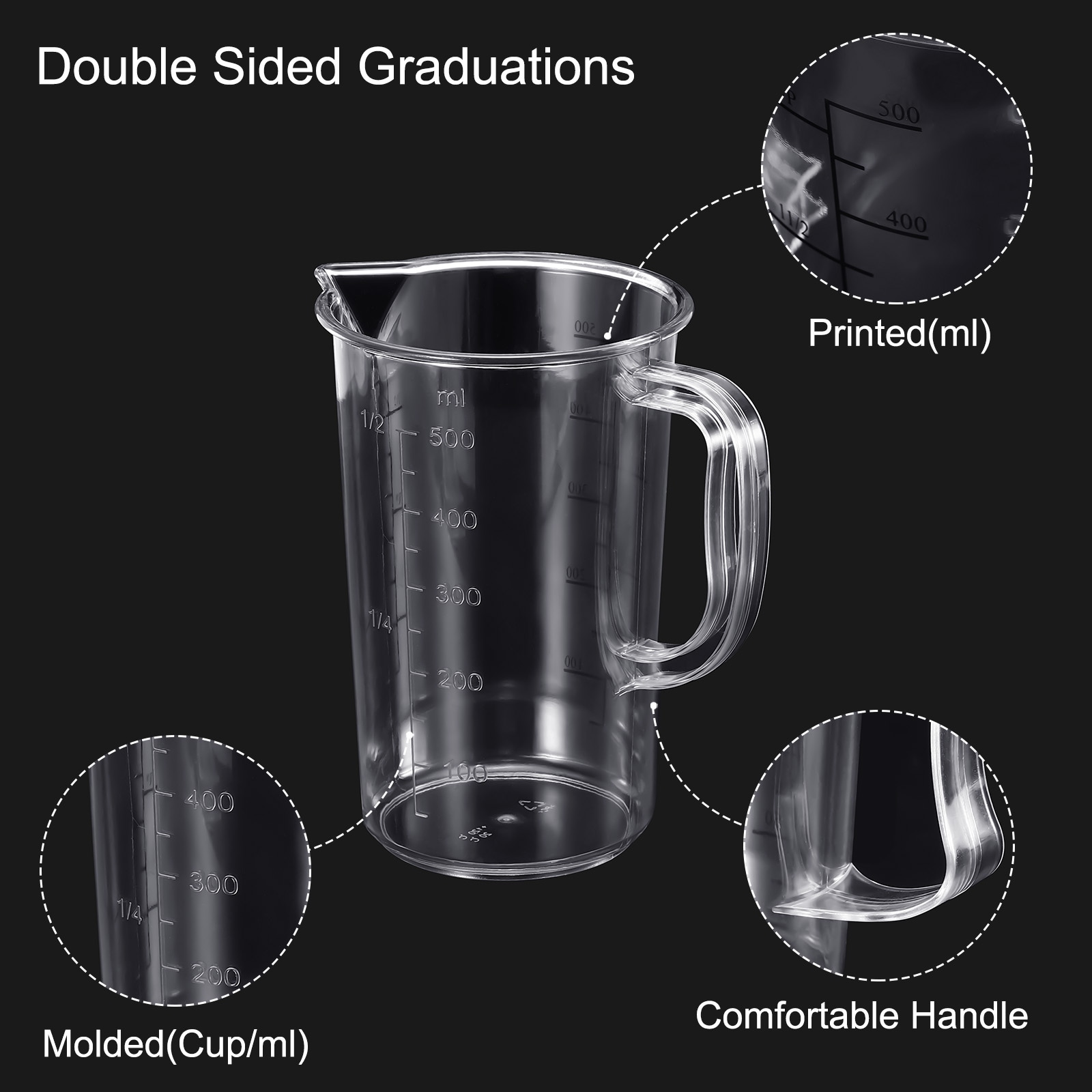 5 Pack 100ml 500ml PP Graduated Beaker Clear w Spoon & Silicone Mat - Bed  Bath & Beyond - 35772140