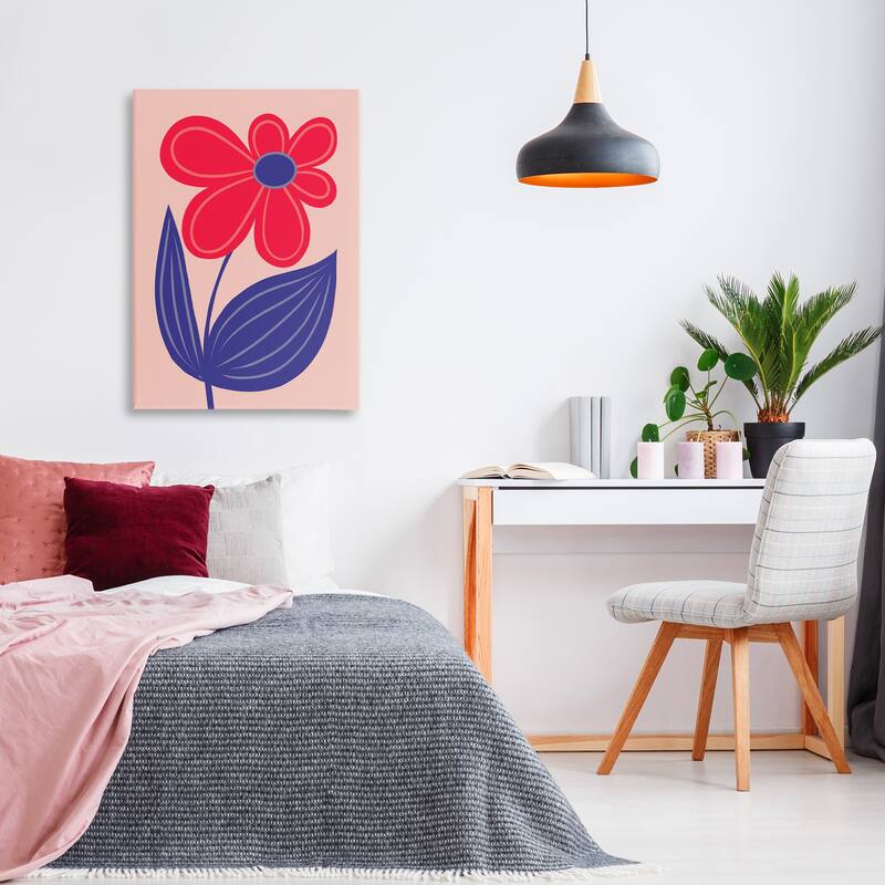 Stupell Playful Bold Red Daisy Canvas Wall Art Design By Martina Pavlova