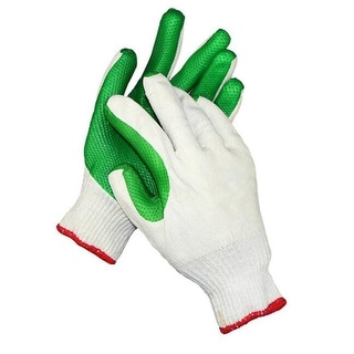Shop Work Universal Protection Cotton Yarn Glue Gloves Green