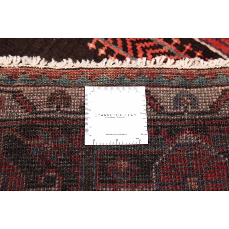 ECARPETGALLERY Hand-knotted Anatolian Vintage Black, Red Wool Rug - 4'10 x 10'6