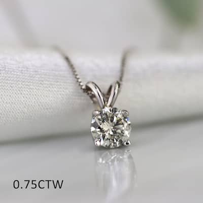 Auriya 18k Gold 1/2 to 1 1/4ct TDW Certified Clarity-enhanced Diamond Necklace (H-I, I1-I2 or I2-I3)