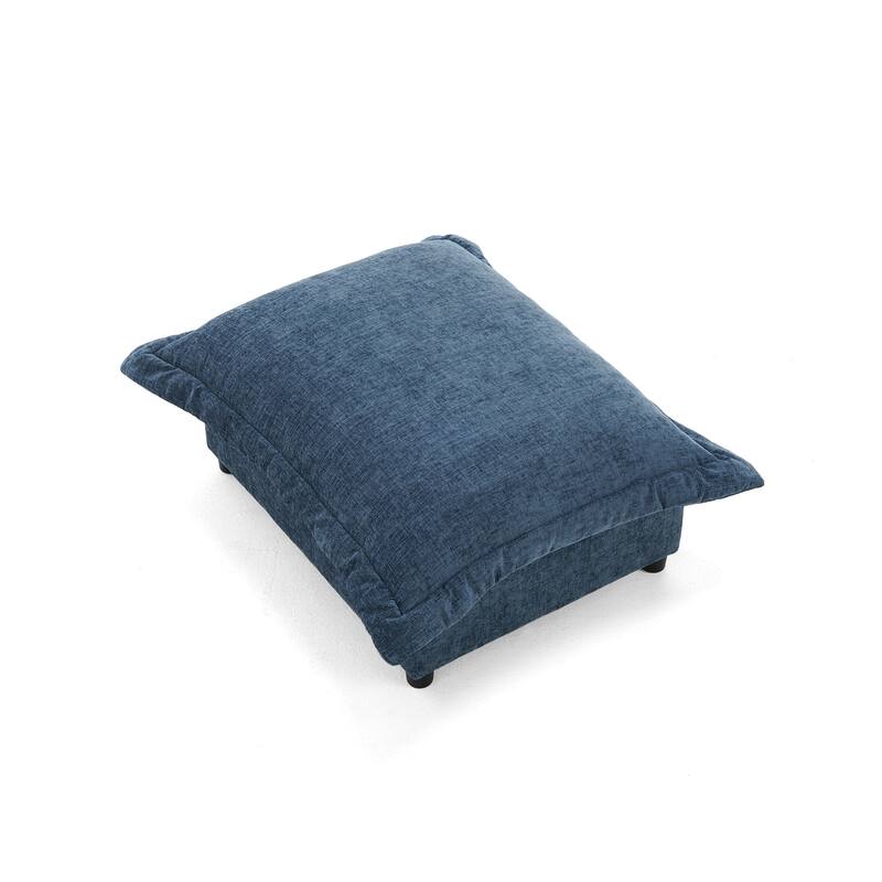 37"W Oversized Upholstered Chenille Rectangle Cloud Ottoman