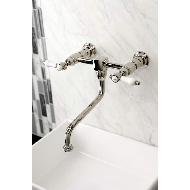 Kingston Brass Bel-Air 1.2 GPM Wall Mounted Bridge Bathroom Faucet