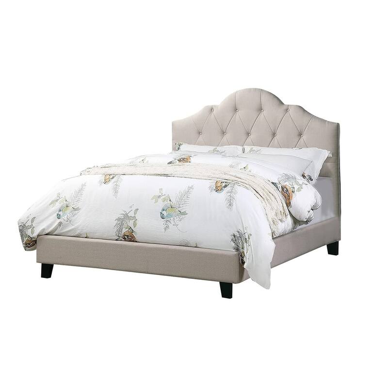 Contemporary Full Size Upholstered Platform Bed Frame with Adjustable Headboard and Button Tufting, Bedroom Furniture