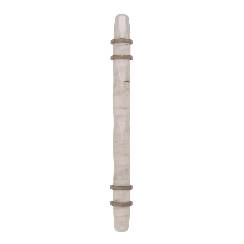 Carrione 5-1/16 in (128 mm) Center-to-Center Marble White/Satin Nickel Cabinet Pull - 5.0625