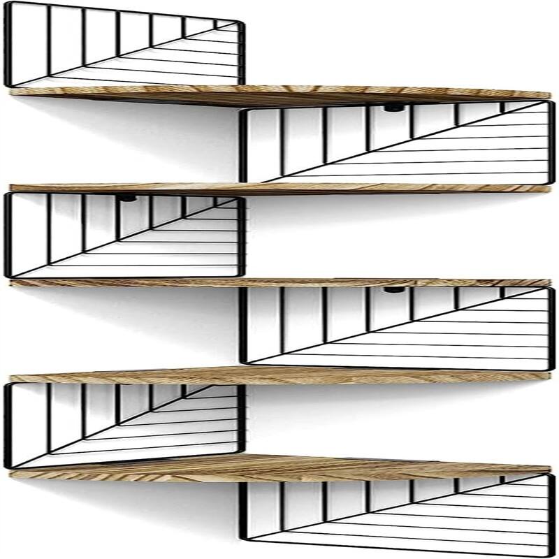 Corner Shelf Wall Mount of 5 Tier - 7.87"D x 7.87"W x 51.18"H