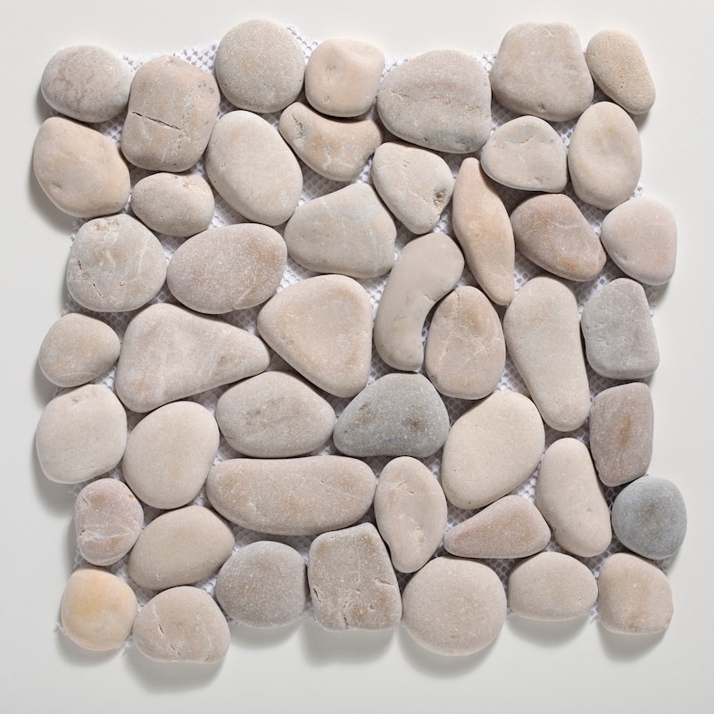 Classic Pebble 11 in. x 11 in. Mesh-Mounted Mosaic Wall and Floor Tile