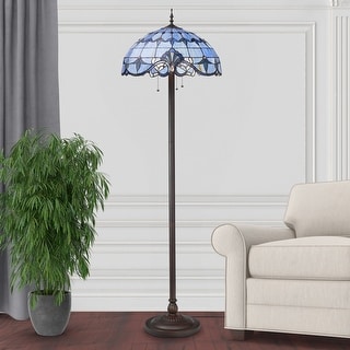 River of Goods Allistar Stained Glass and Resin 3 light 64 inch High Downlight Floor Lamp 20 L x 20 W x 64 H On Sale Bed Bath Beyond 12750845